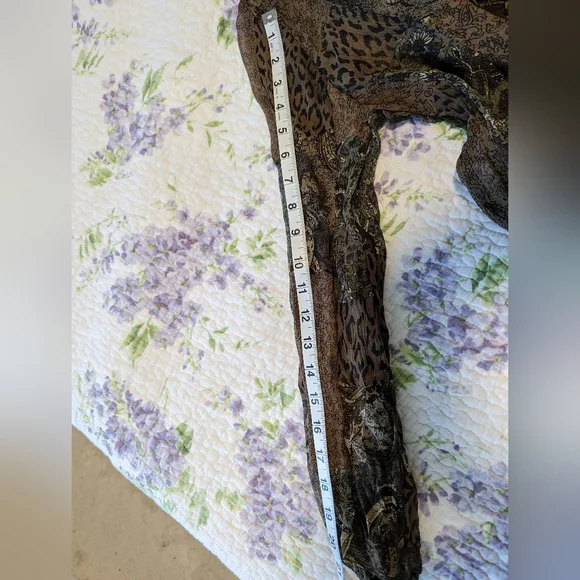 Chico's 100% Silk Sheer Long Sleeve Ruffled Blouse, Size 1/Med NWOT - Picture 8 of 8